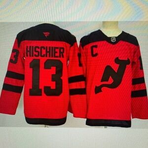 Nico Hischier Red Stitched Jersey❣️